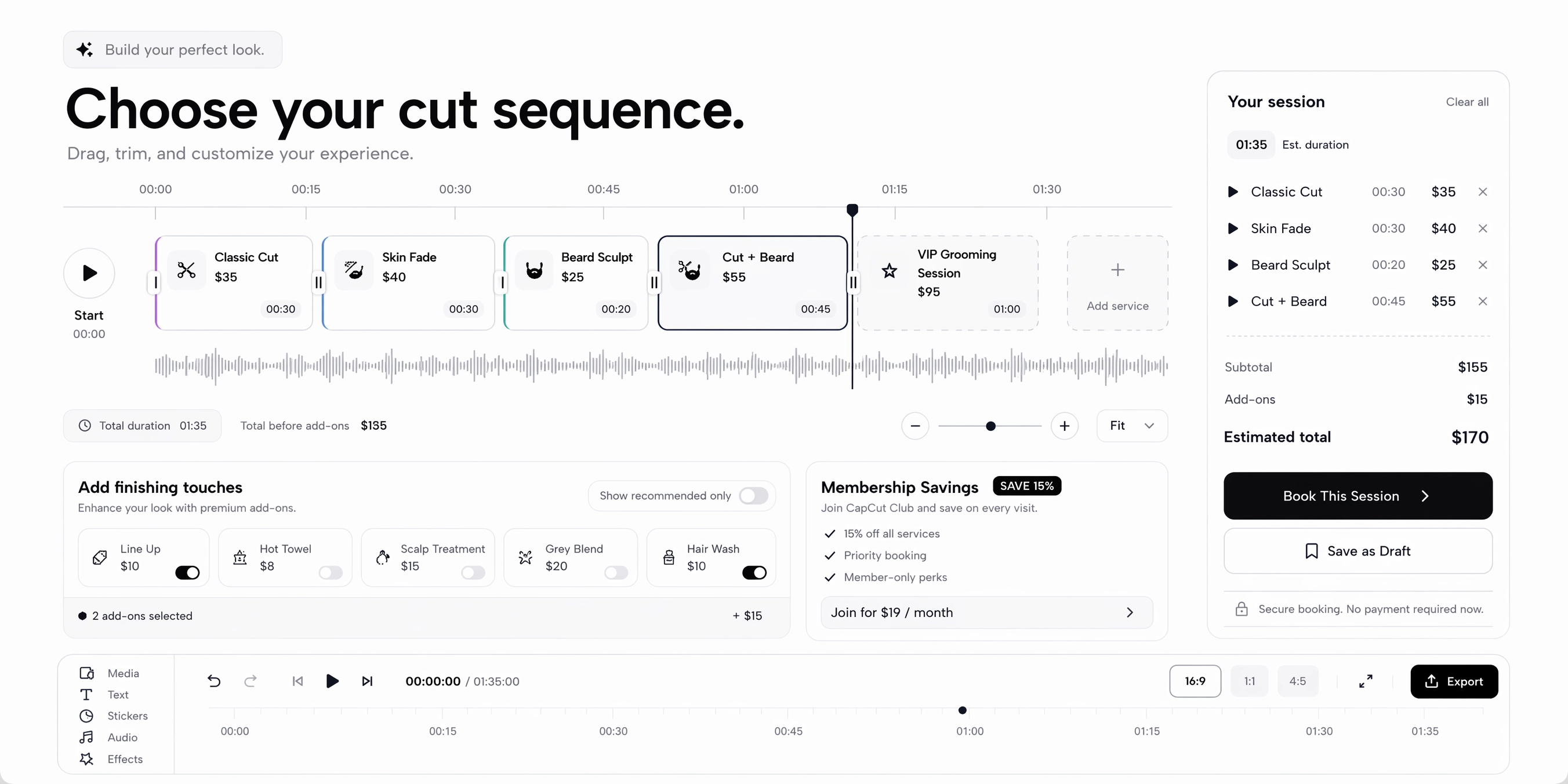 CapCut Barbershop - Pricing